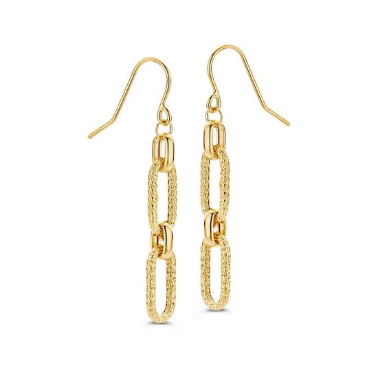 Gouden oorhangers glad/bewerkt OR107607