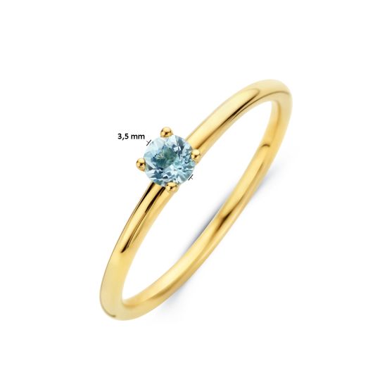 Gouden ring blauw topaas 3,5mm mt16.5 4027522