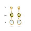Gouden oorhangers blauw topaas en peridot 4027558