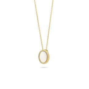 Gouden collier wit parelmoer 3154YMP