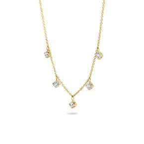 Gouden collier 5xzirkonia 3157YZI