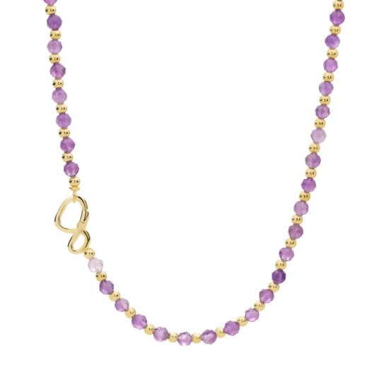 Link Ketting Amethyst Mix Goudkleurig NLK03G-G05-045