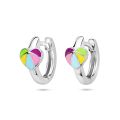 Zilveren oorringen hart multi color 1336986