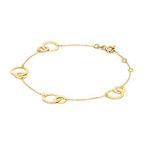 Gouden armband 4xschakel 18cm JKB23356