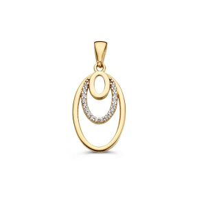 Gouden hanger ovaal zirkonia HM127771