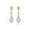 Gouden oorstekers zirkonia druppel 4029407