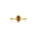 Gouden ring met parelmoer en pure kwarts mt 54 1239YBQ/54