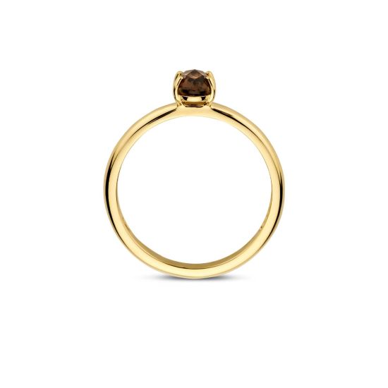 Gouden ring rookkwarts mt 54 1242YSQ/54