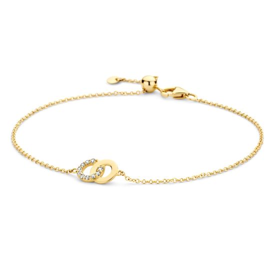 Gouden armband 2x circle zirkonia 2223YZI
