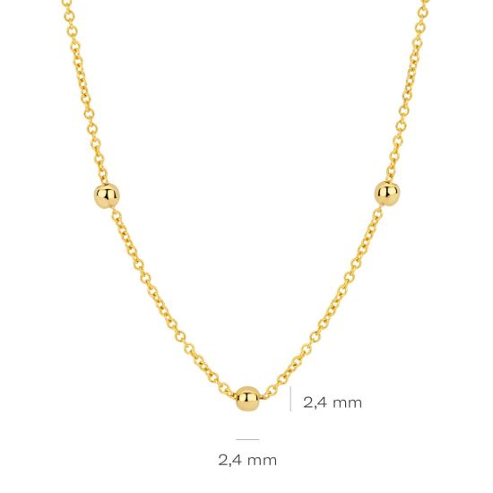 Gouden collier bolletjes 3145YGO