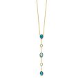 Gouden y-collier blauw topaas 45-47cm 4029935