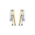 Gouden oorstekers bicolor 0.15ct H/SI