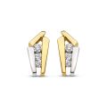 Gouden oorstekers bicolor 0.14ct H/SI