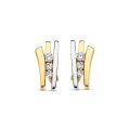 Gouden oorstekers bicolor 0.13ct H/SI