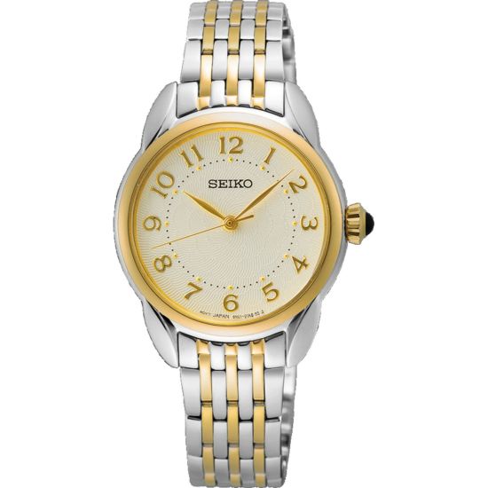 Seiko horloge dames staa/geel SUR562P1