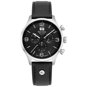 BS horloge heren staal/leer chronograaf 17-13196-721