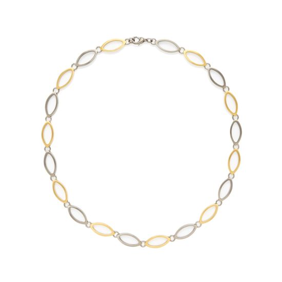 Boccia collier titanium/geel pvd 0846-02