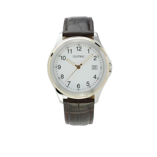 Olympic horloge heren bicolor/leer OL26HSL055B